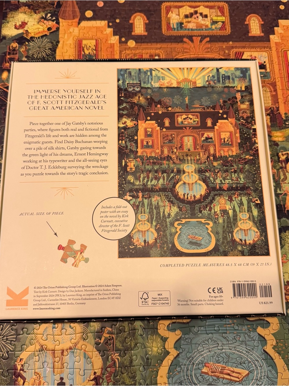 The World of The Great Gatsby 1000 Pieces Puzzle Adam Simpson Laurence King - Picture 8 of 12